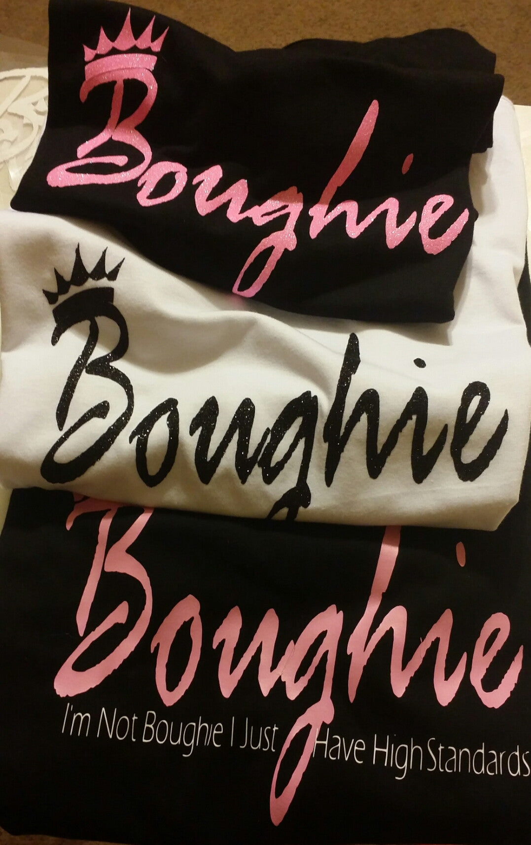 Queen Boughie fitted t-shirts - Boughie virgin brazilian hair cosmetics apperal