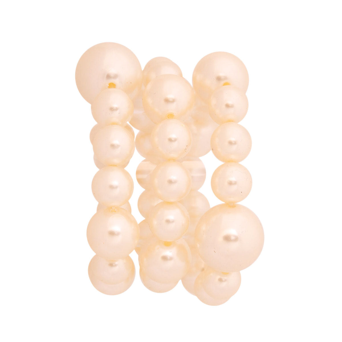 Cream Chunky Pearl 3 Pc Bracelets