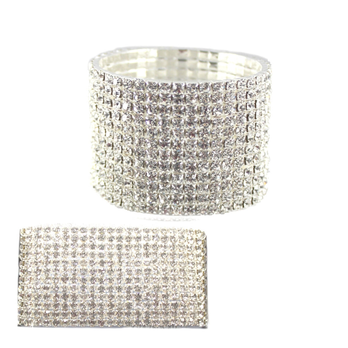 Silver 12 Line Rhinestone Bracelet