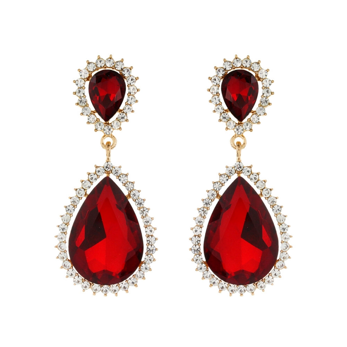 Red Teardrop Halo Clip Ons