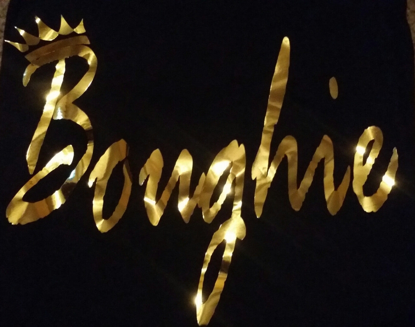 Queen Boughie Fitted t-shirt Gold - Boughie virgin brazilian hair cosmetics apperal