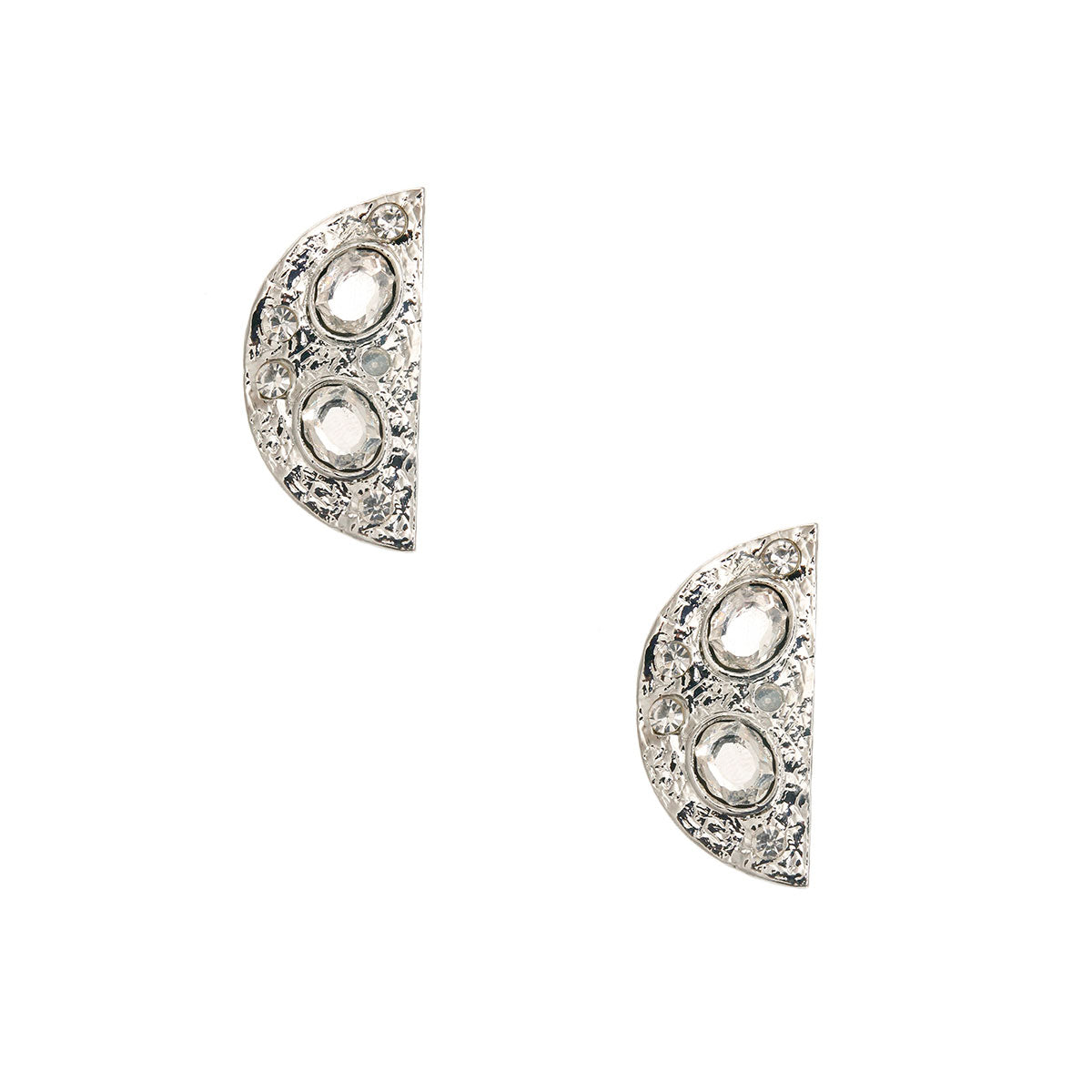 Silver Half Moon Clip Ons