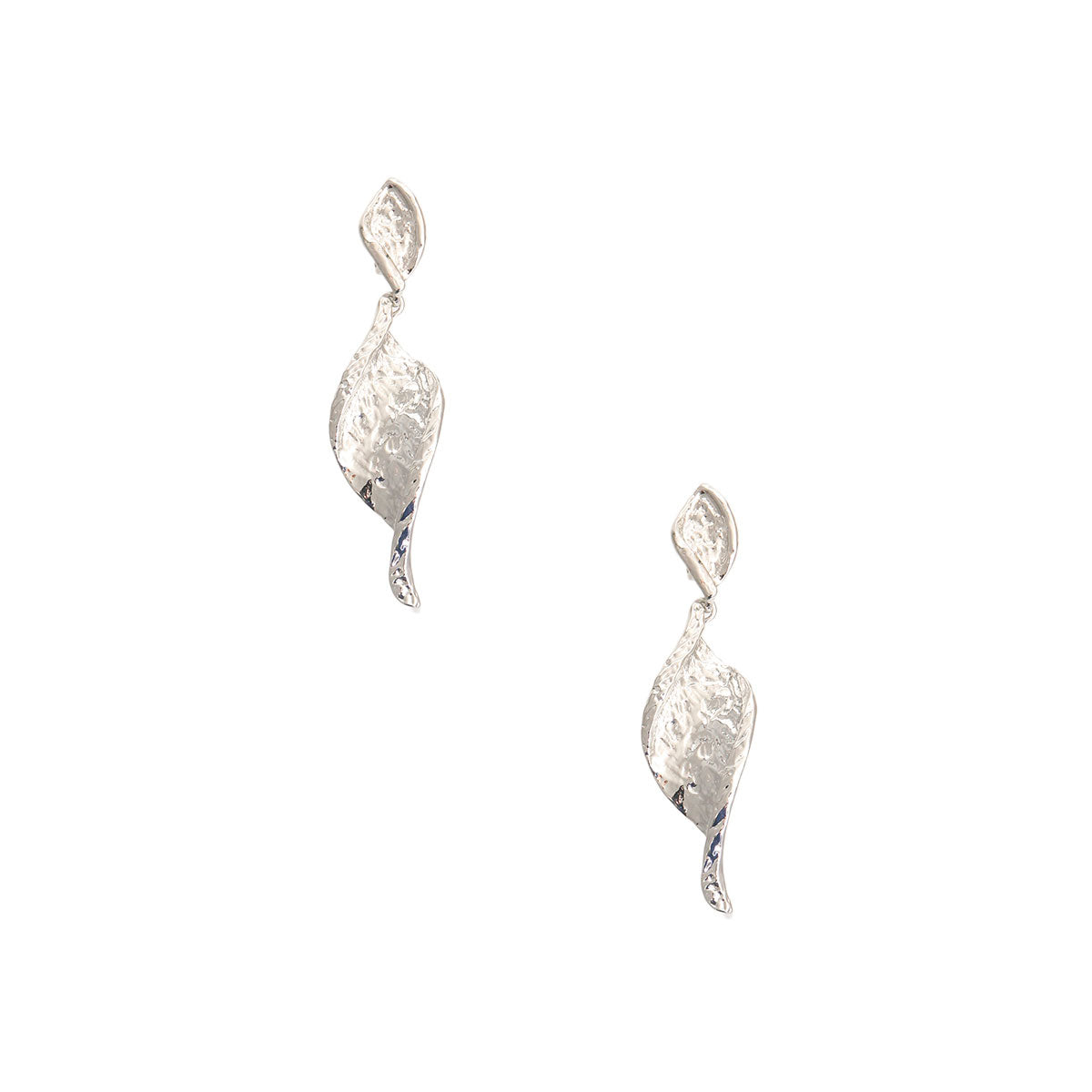 Textured Silver Twist Clip Ons