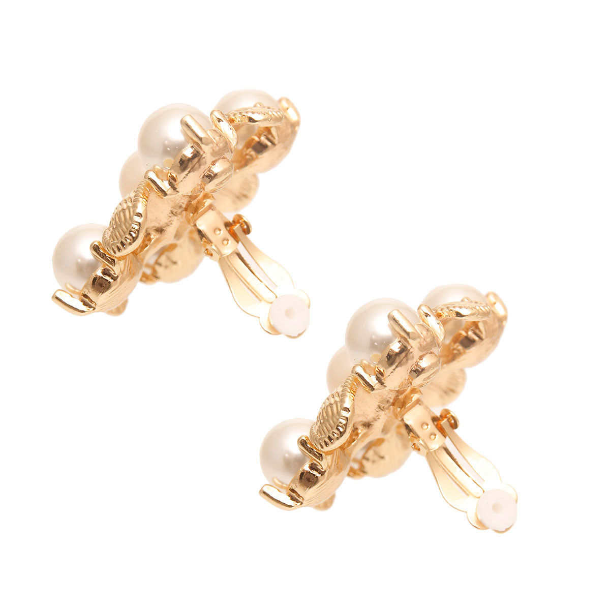 Cream 5 Pearl Clip Ons