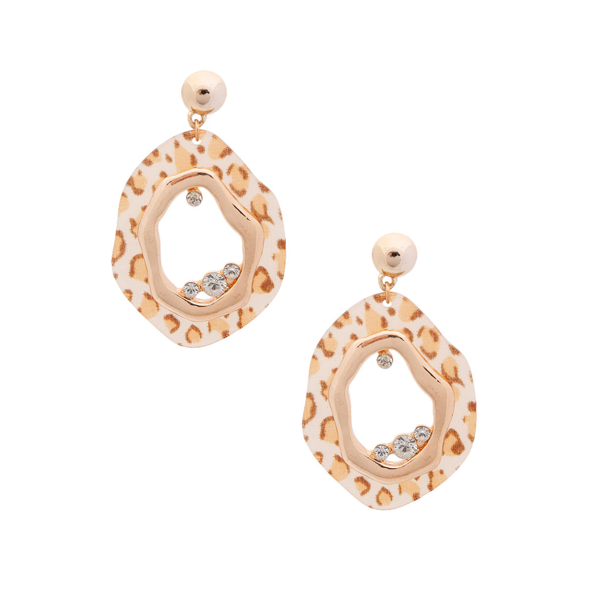 Brown Leopard Organic Earrings