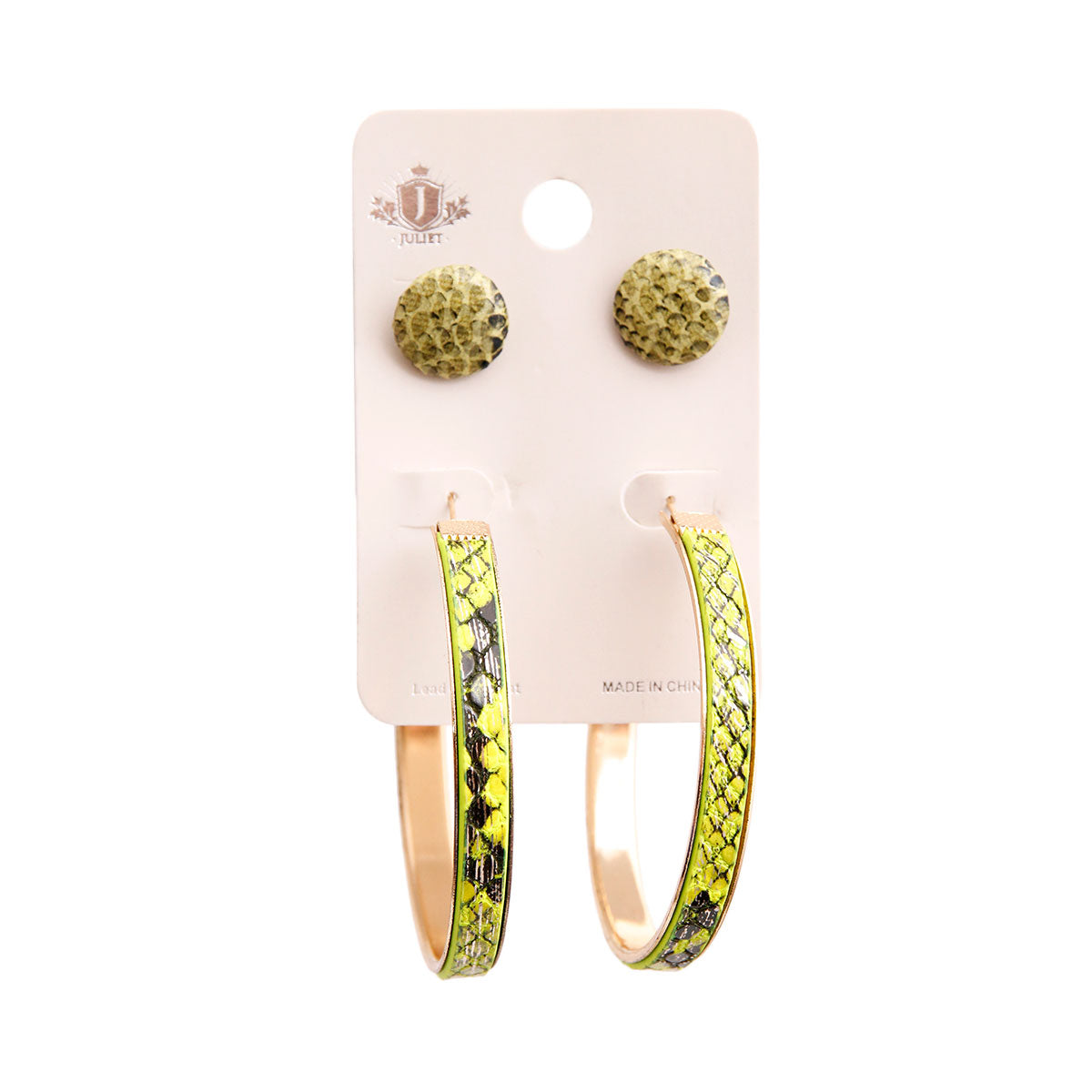 Green Snake Covered Hoop Set