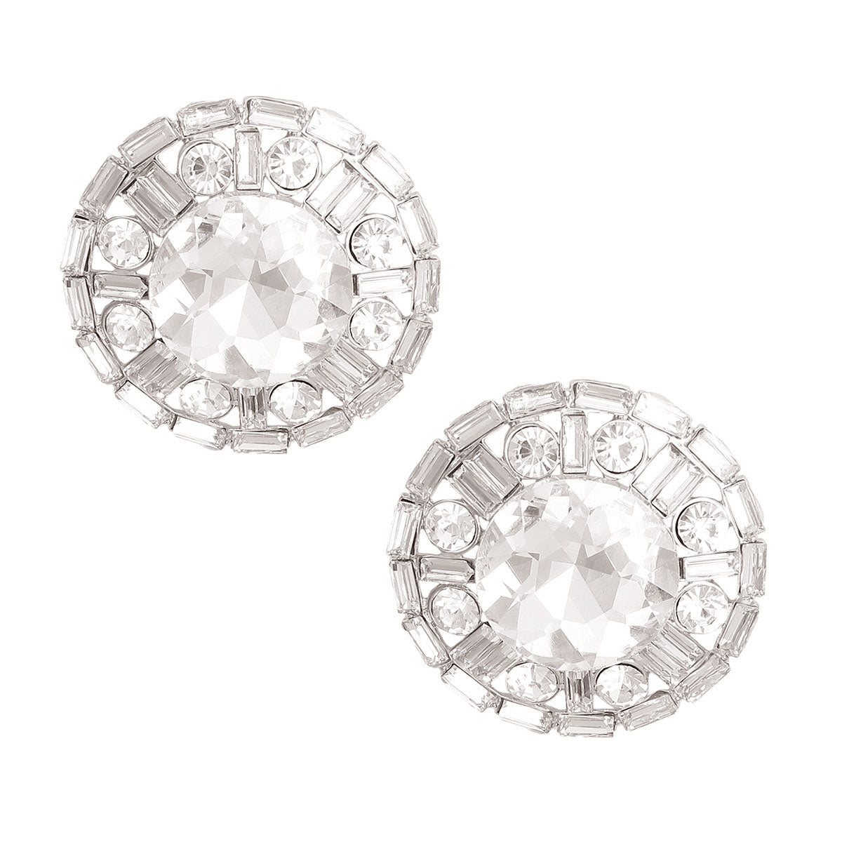 Silver XLarge Crystal Studs