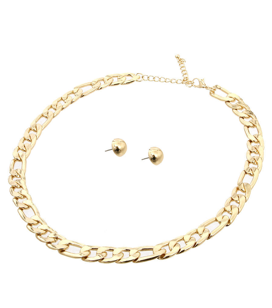 Linked Chain Necklace Set
