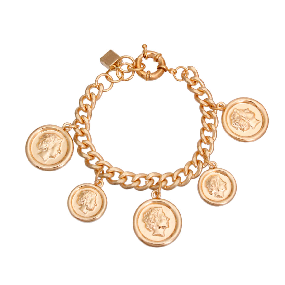 Gold Coin Charm Bracelet