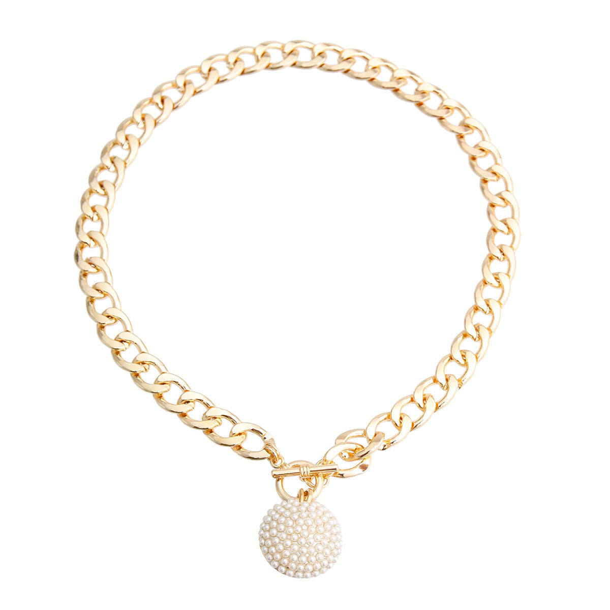 Cream Pearl Ball Charm Necklace
