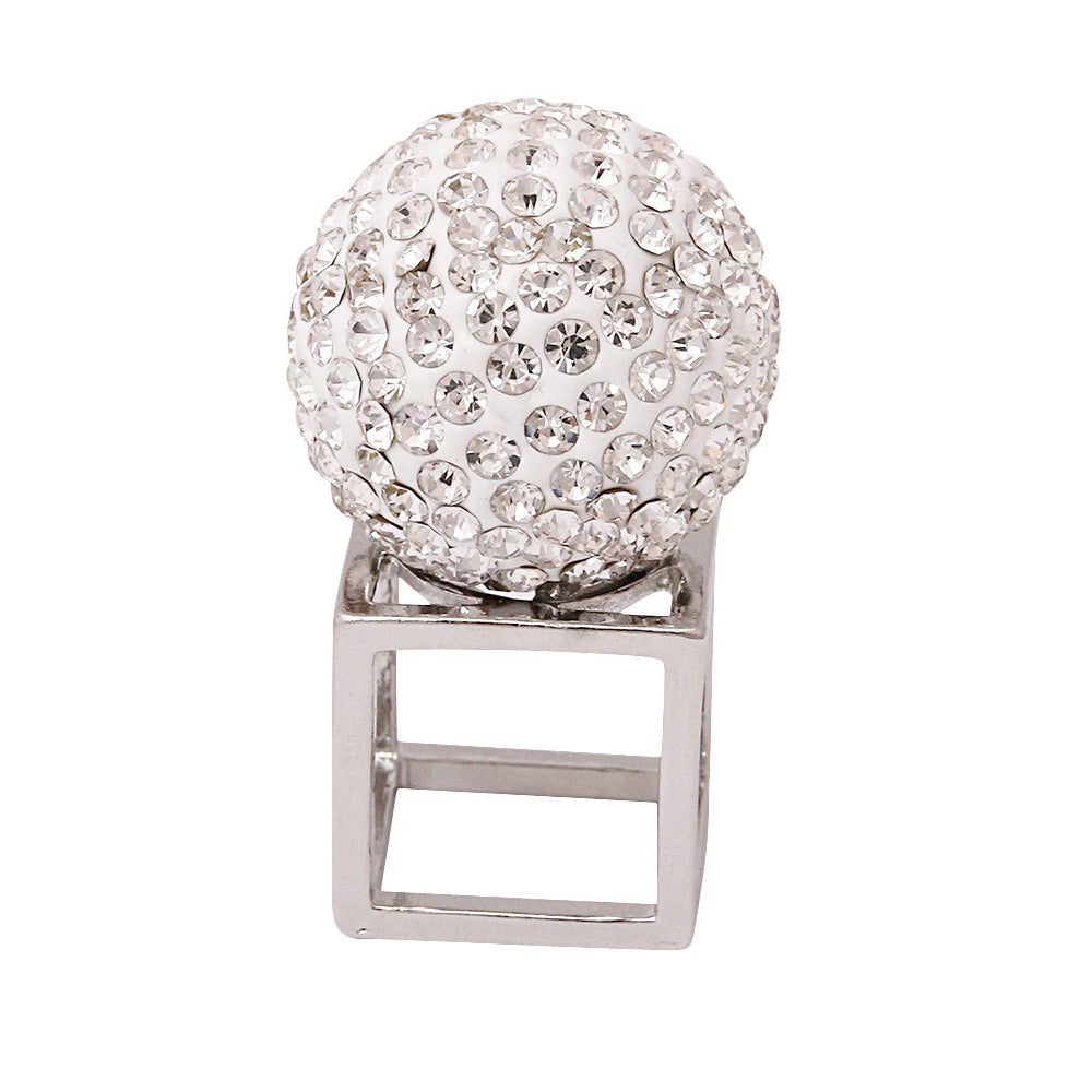 Clear Rhinestone Disco Ball Ring