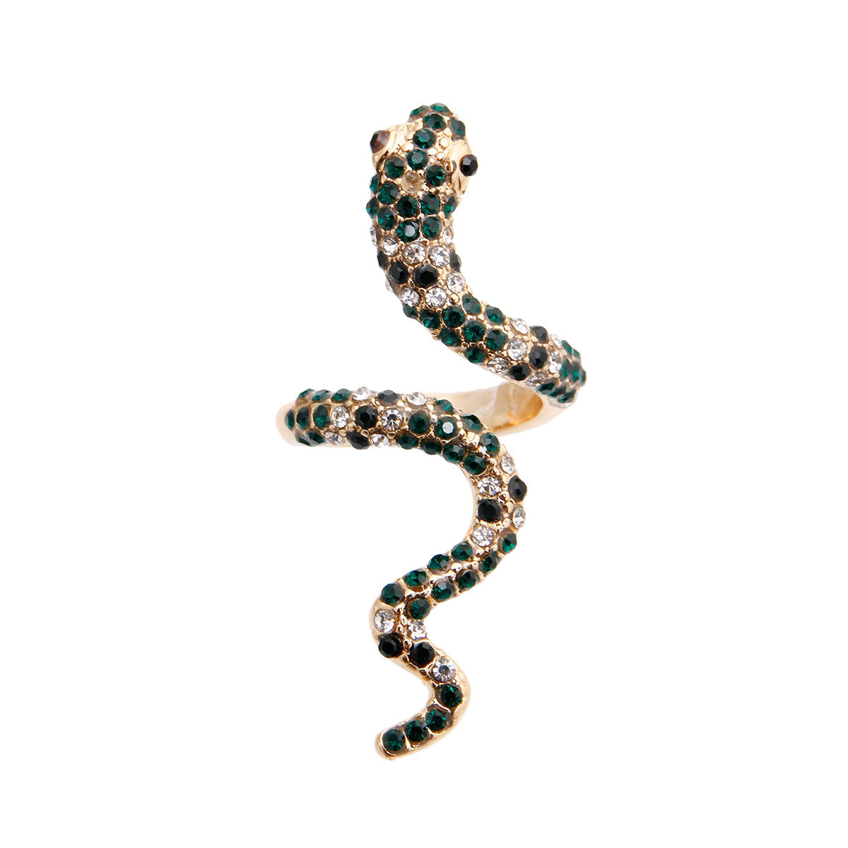 Green Pave Snake Ring