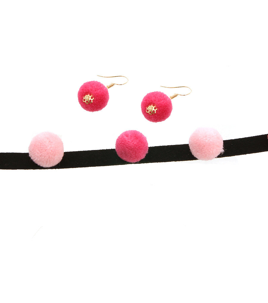 Pom Pom Choker Set