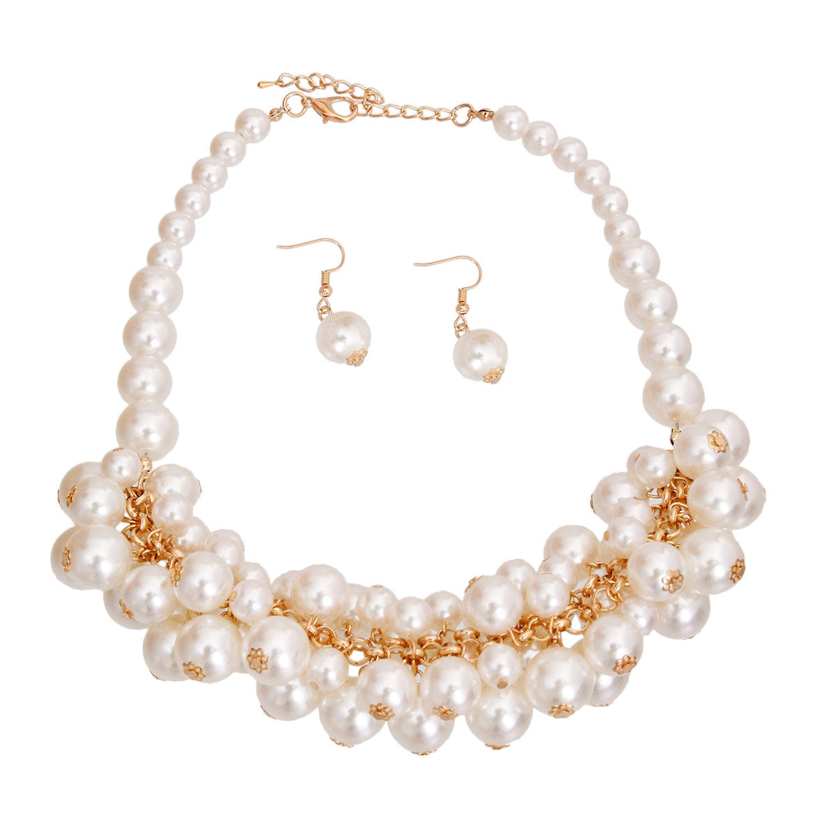 Cluster Cream Pearl Collar Set