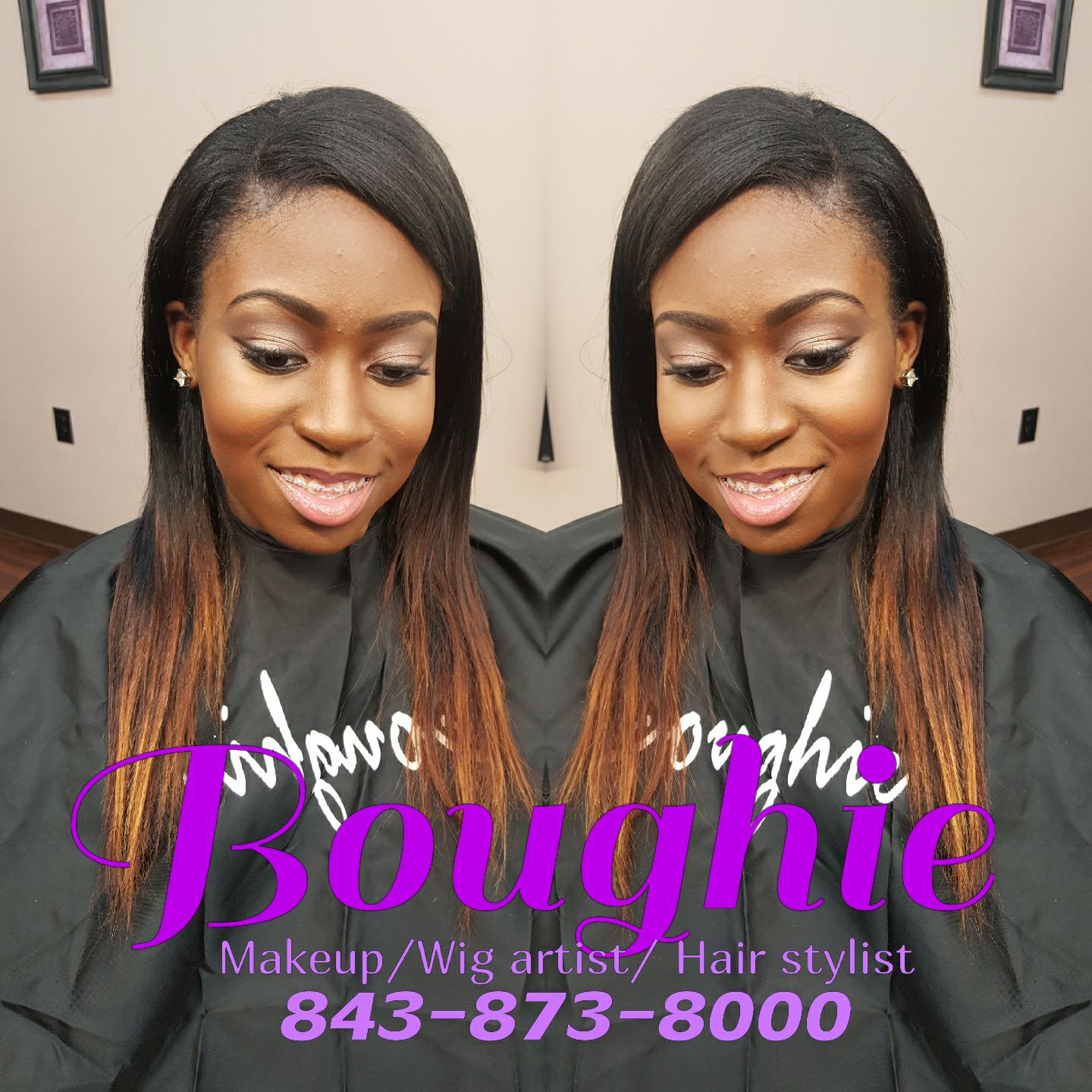 Makeup services & Hair Services for special occassions - Boughie virgin brazilian hair cosmetics apperal 
