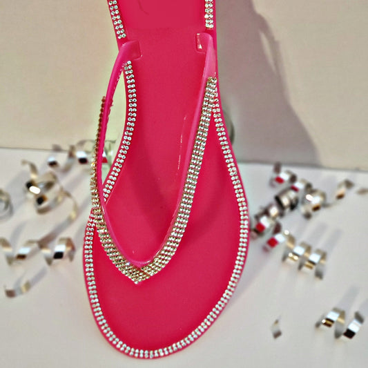Pink Bling Flip Flops - Boughie virgin brazilian hair cosmetics apperal 