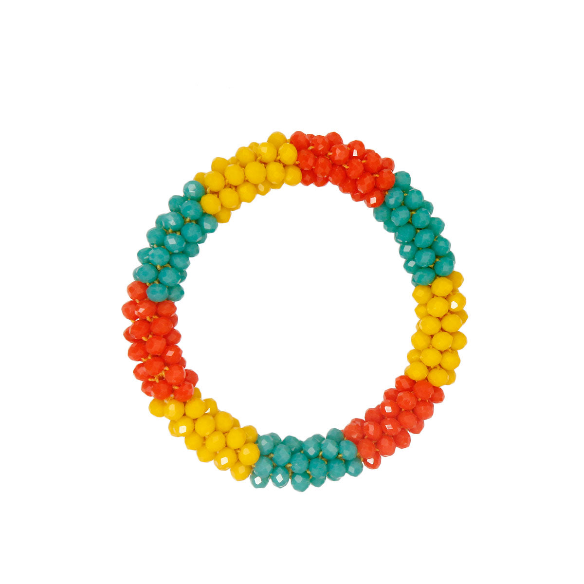 Multi Color Bead Cluster Bracelet