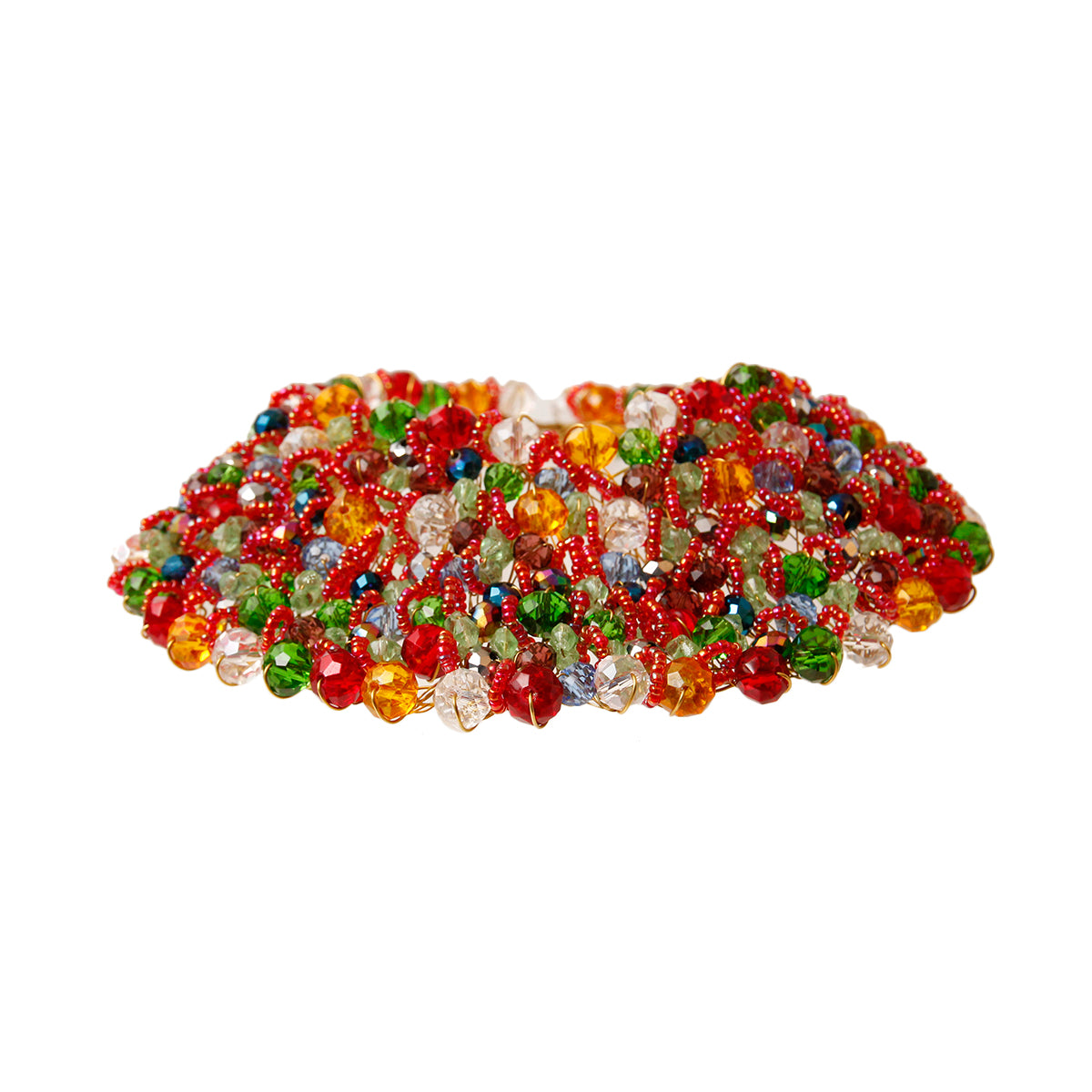 Red and Green Bead Copper Bib