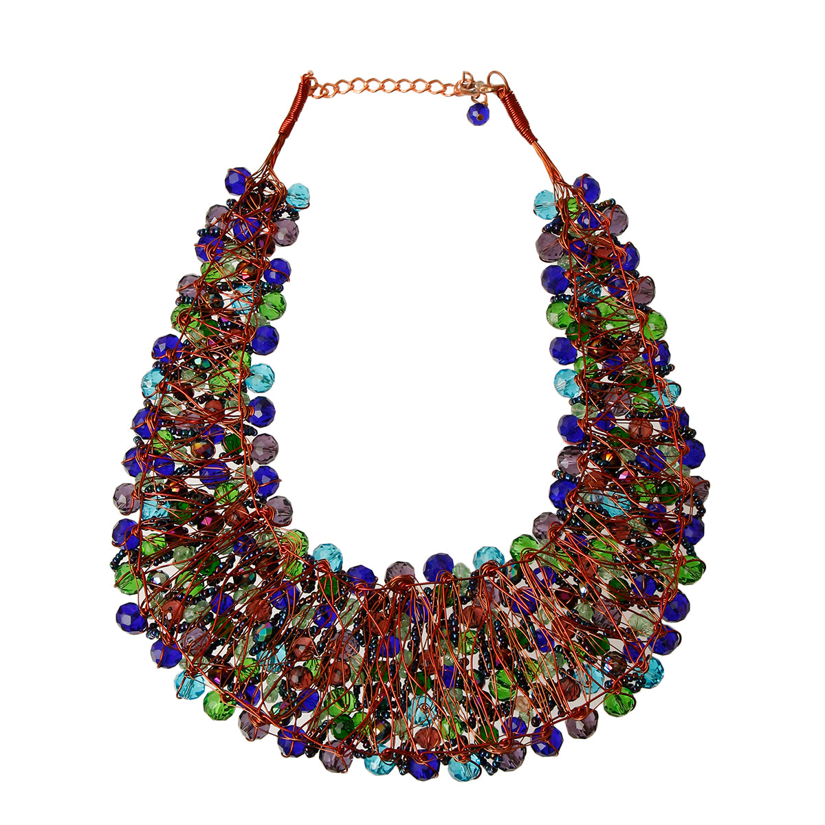 Royal Blue Bead Copper Bib