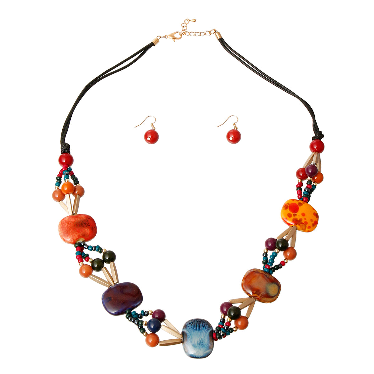 Multi Color Ceramic Bead Cord Set