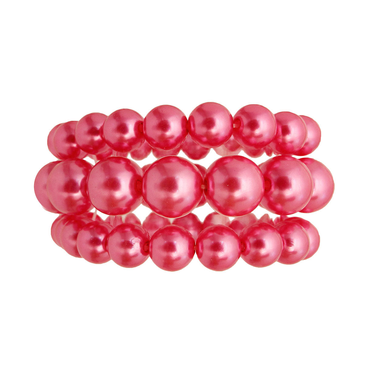 Hot Pink Pearl 3 Pcs Bracelets