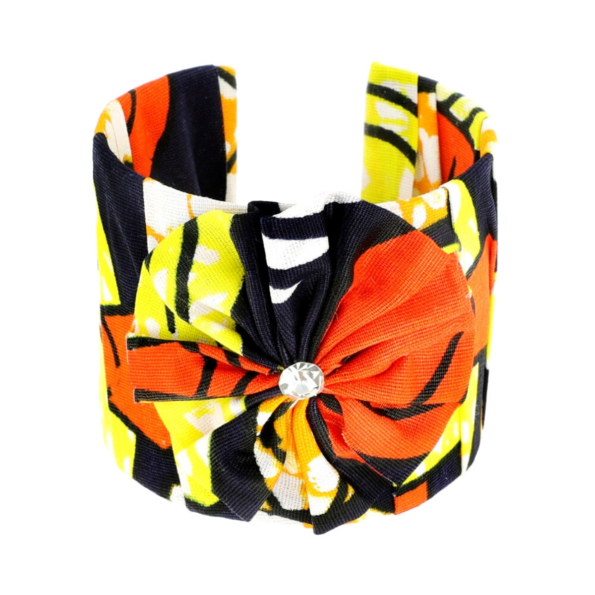 Orange Afrocentric Fabric Cuff