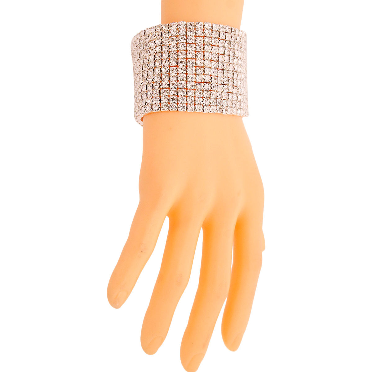 Silver 12 Line Rhinestone Bracelet