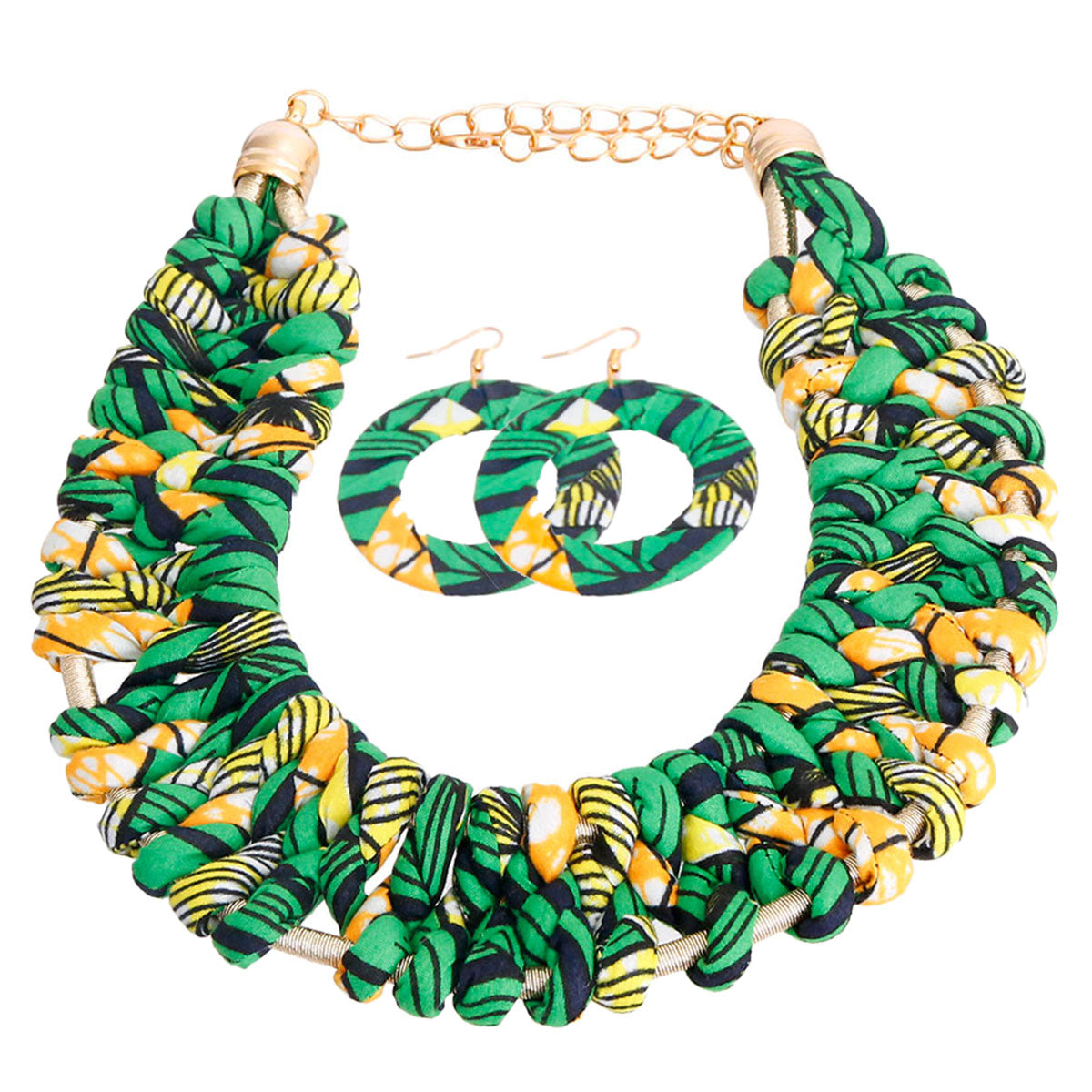 Green Tribal Rope Woven Collar
