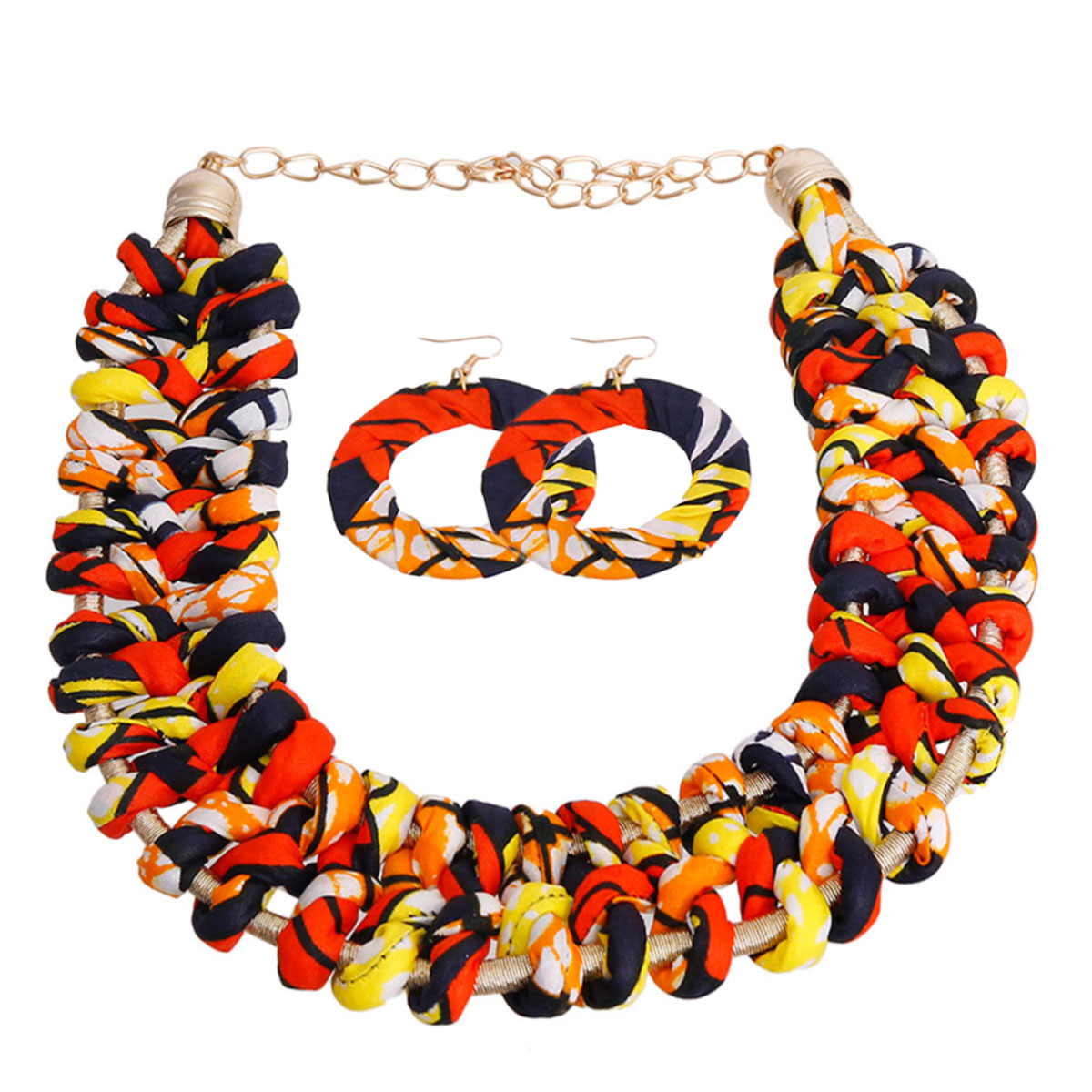 Orange Tribal Rope Woven Collar
