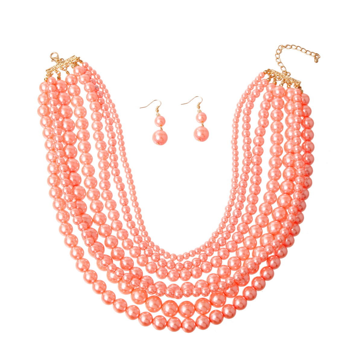 Pink Pearl Necklace Set
