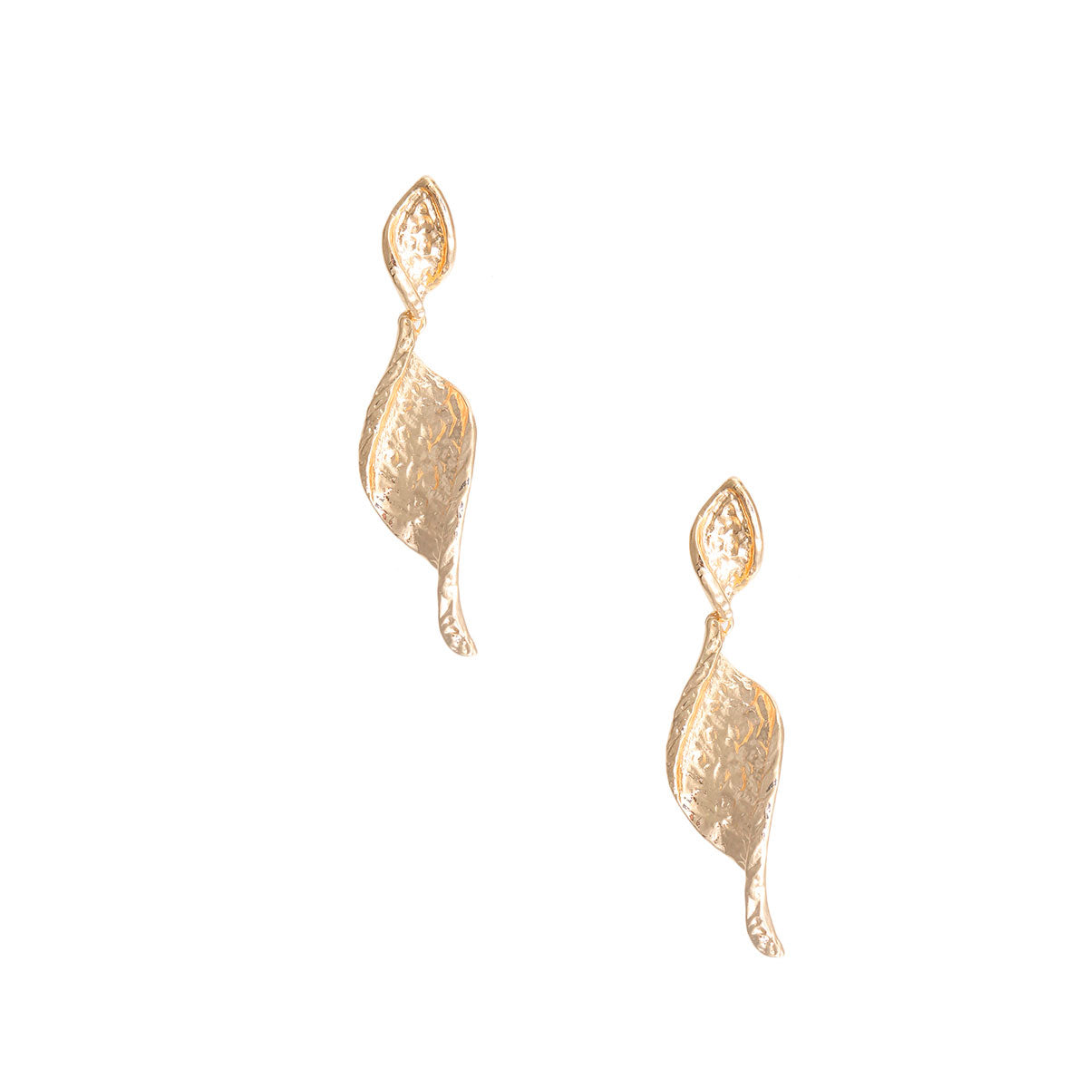 Textured Gold Twist Clip Ons