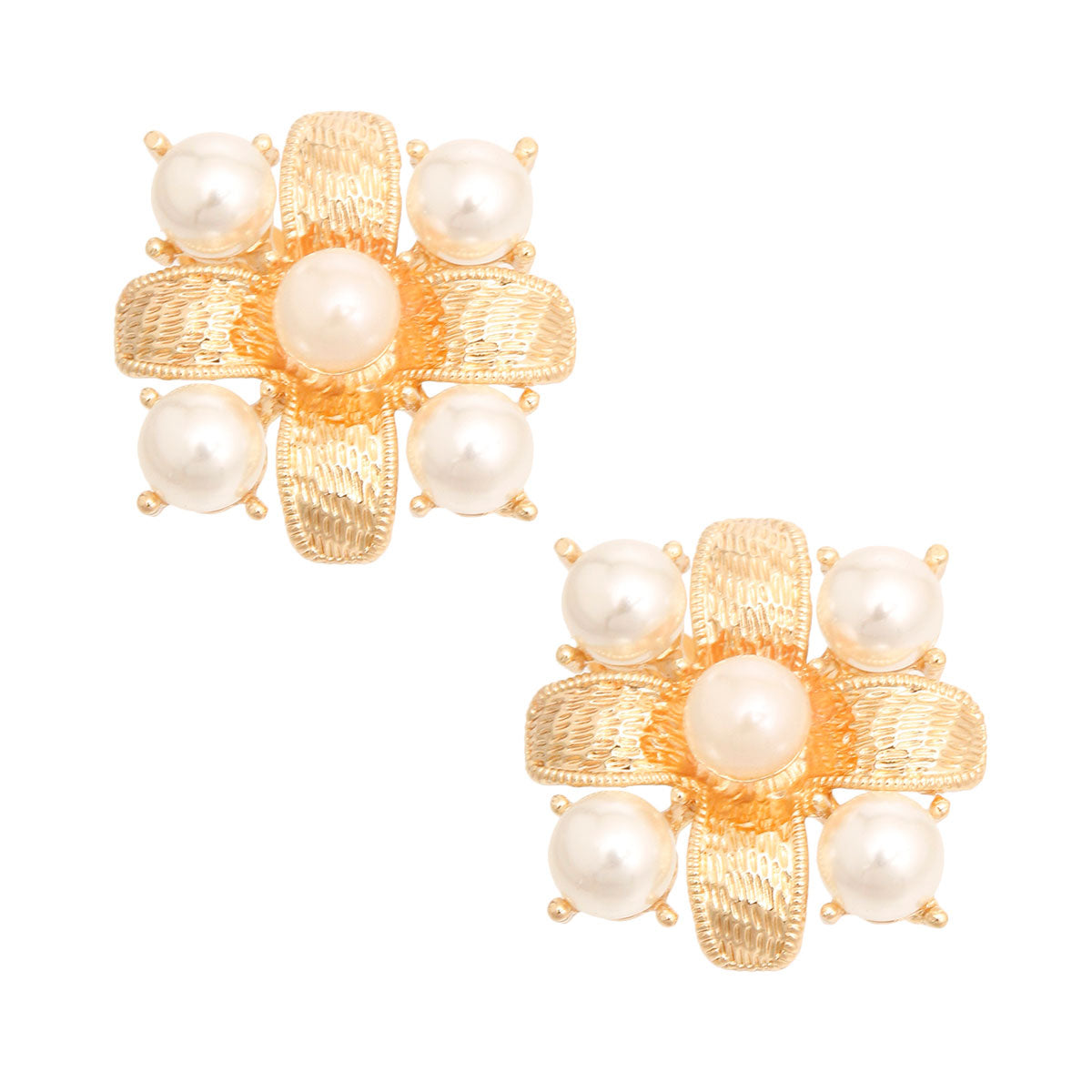 Cream 5 Pearl Clip Ons