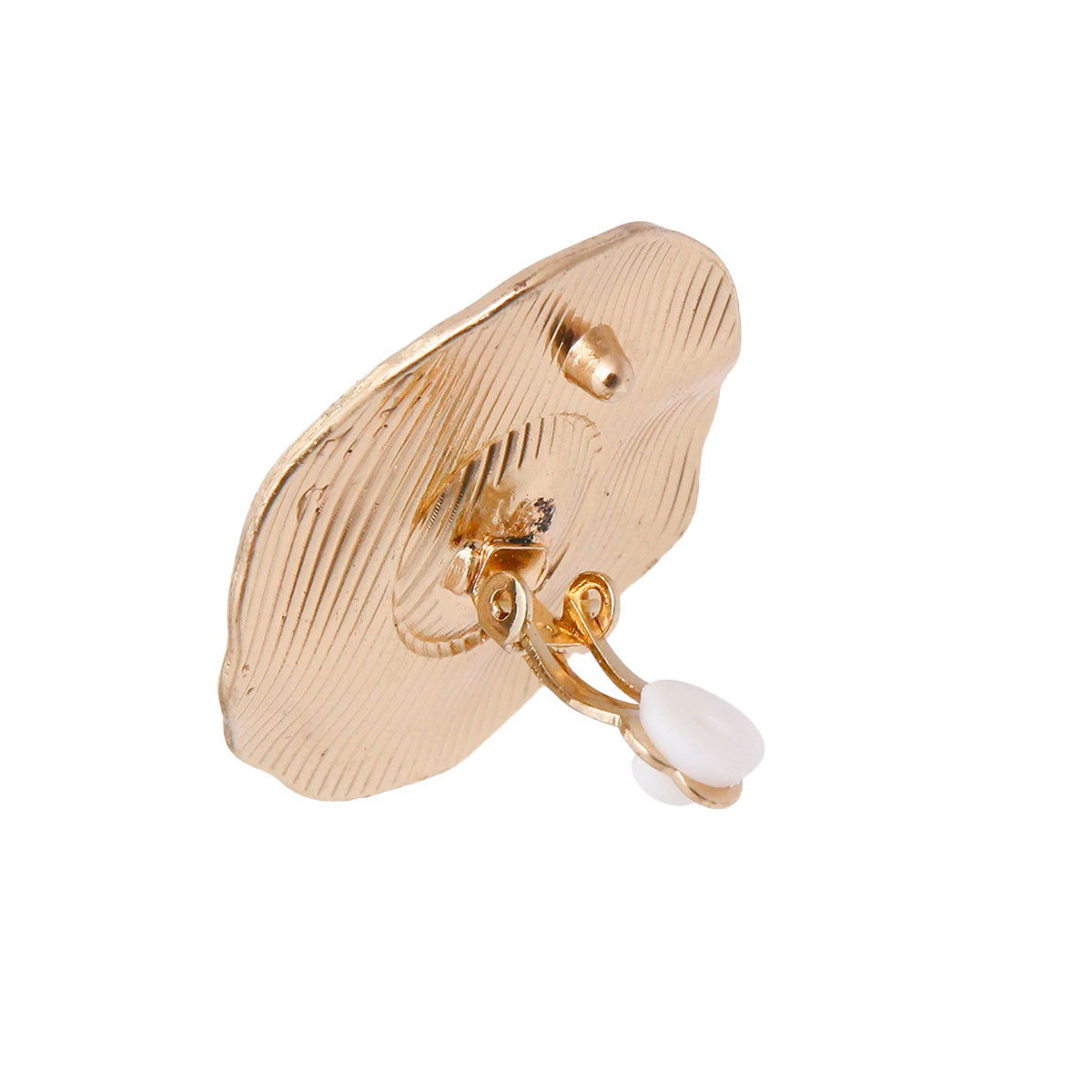 Gold Wavy Red Crystal Clip Ons