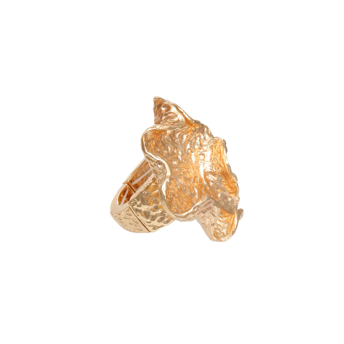 Textured Gold Metal Chunky Ring
