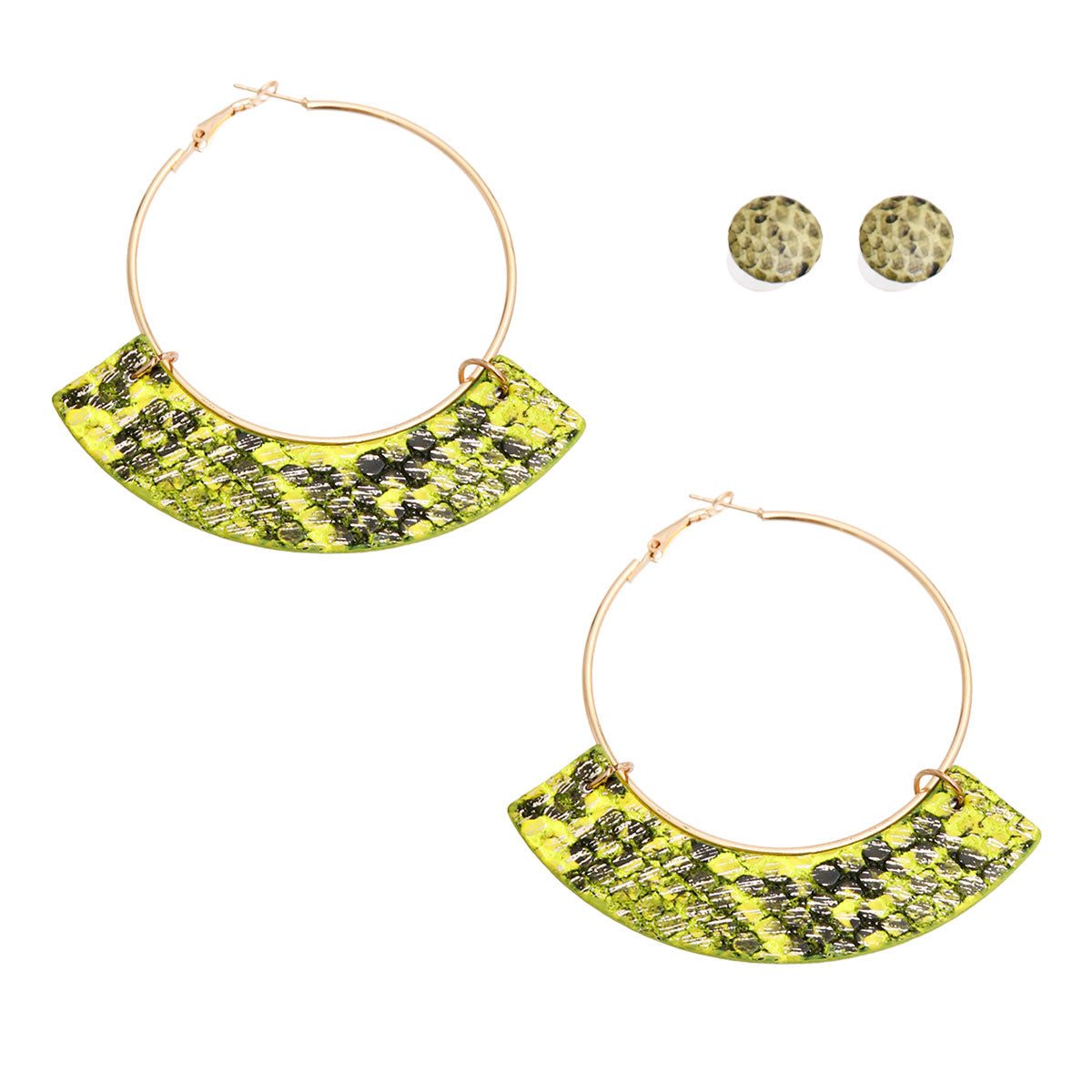 Green Snake Skin Hoop Set