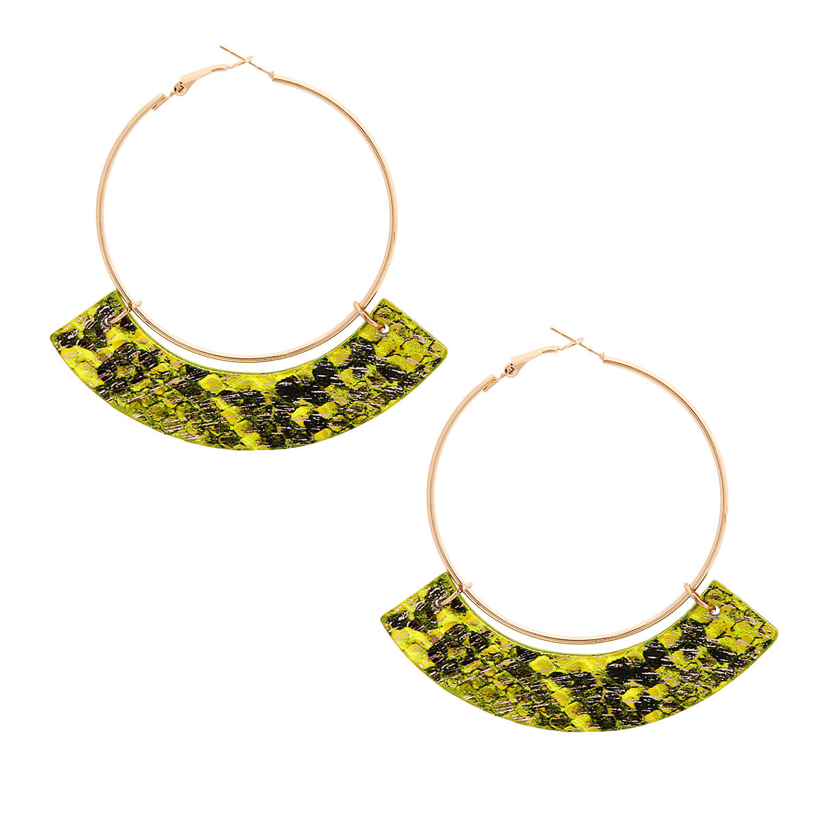 Green Snake Skin Hoop Set