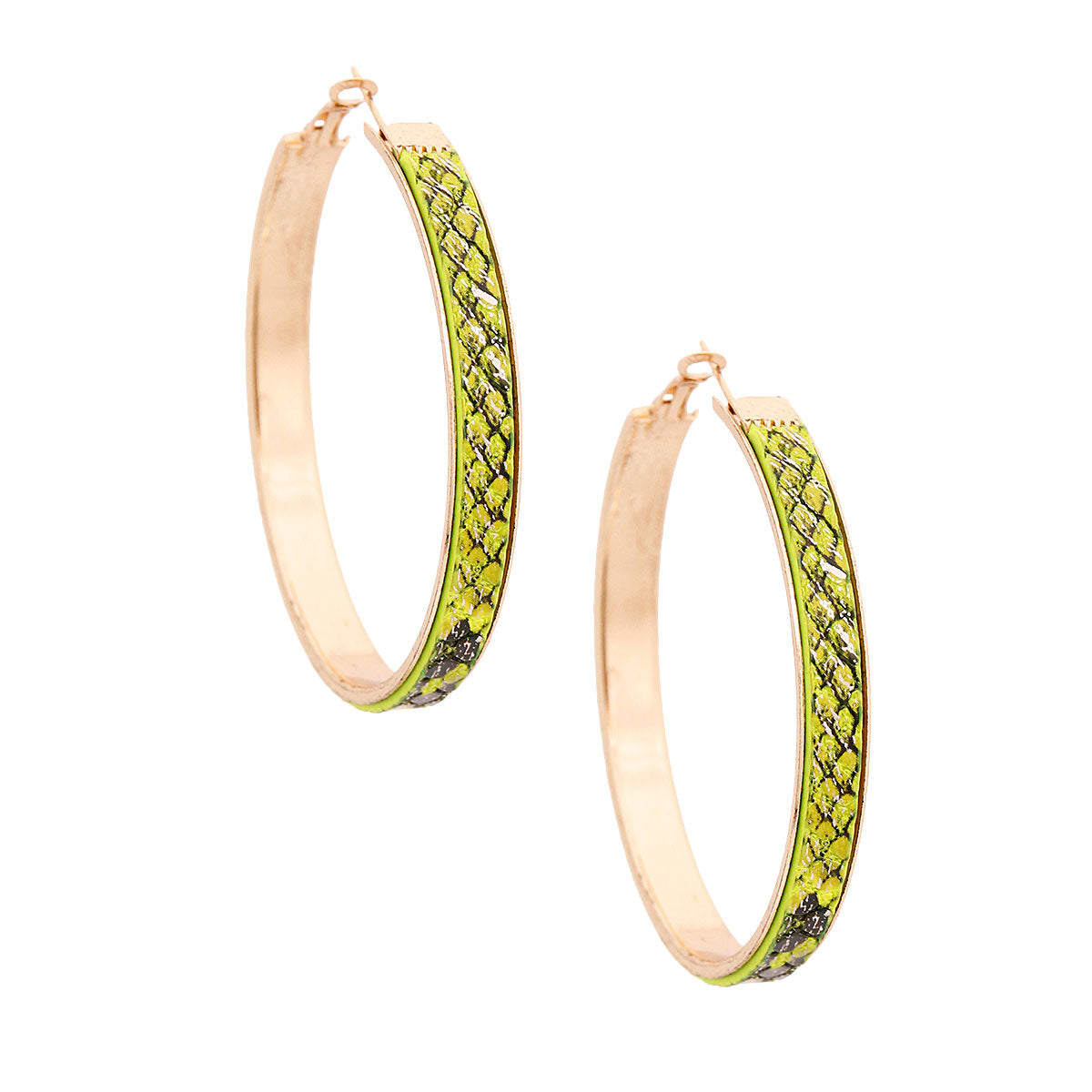 Green Snake Covered Hoop Set