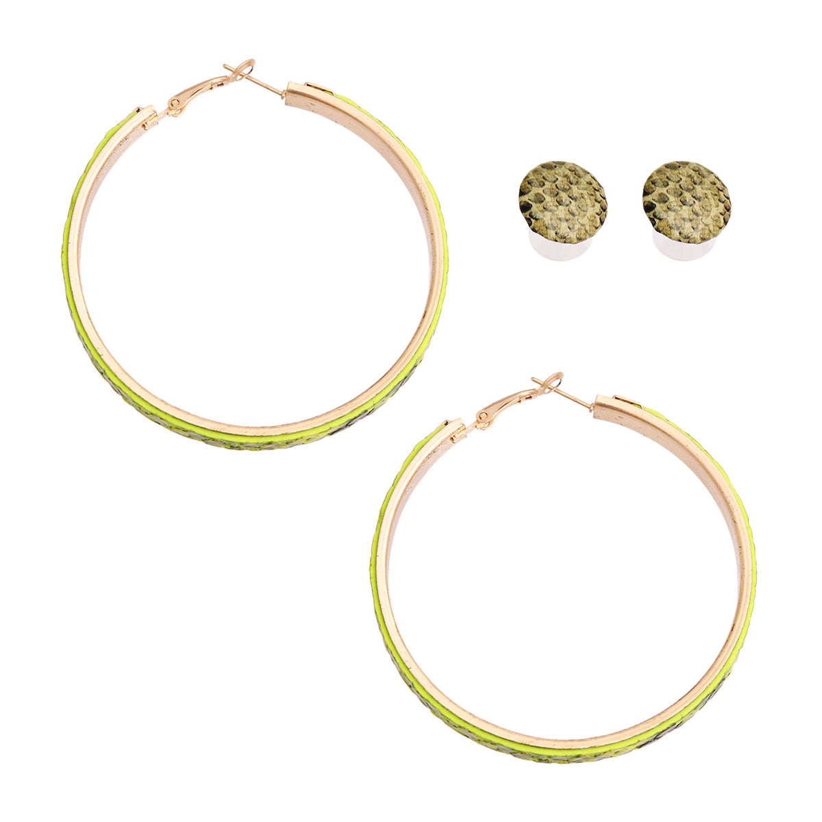 Green Snake Covered Hoop Set