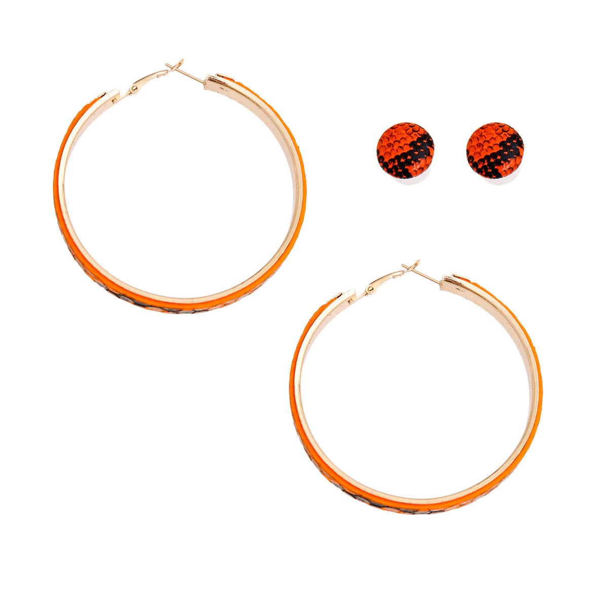 Orange Snake Covered Hoop Set