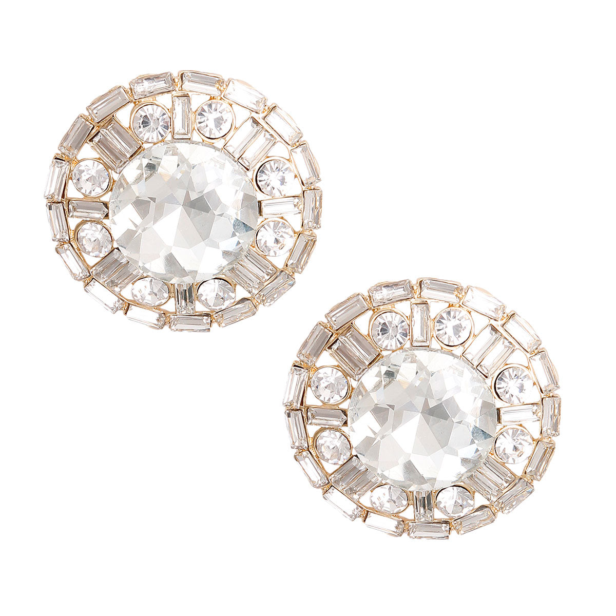 Gold XLarge Crystal Studs