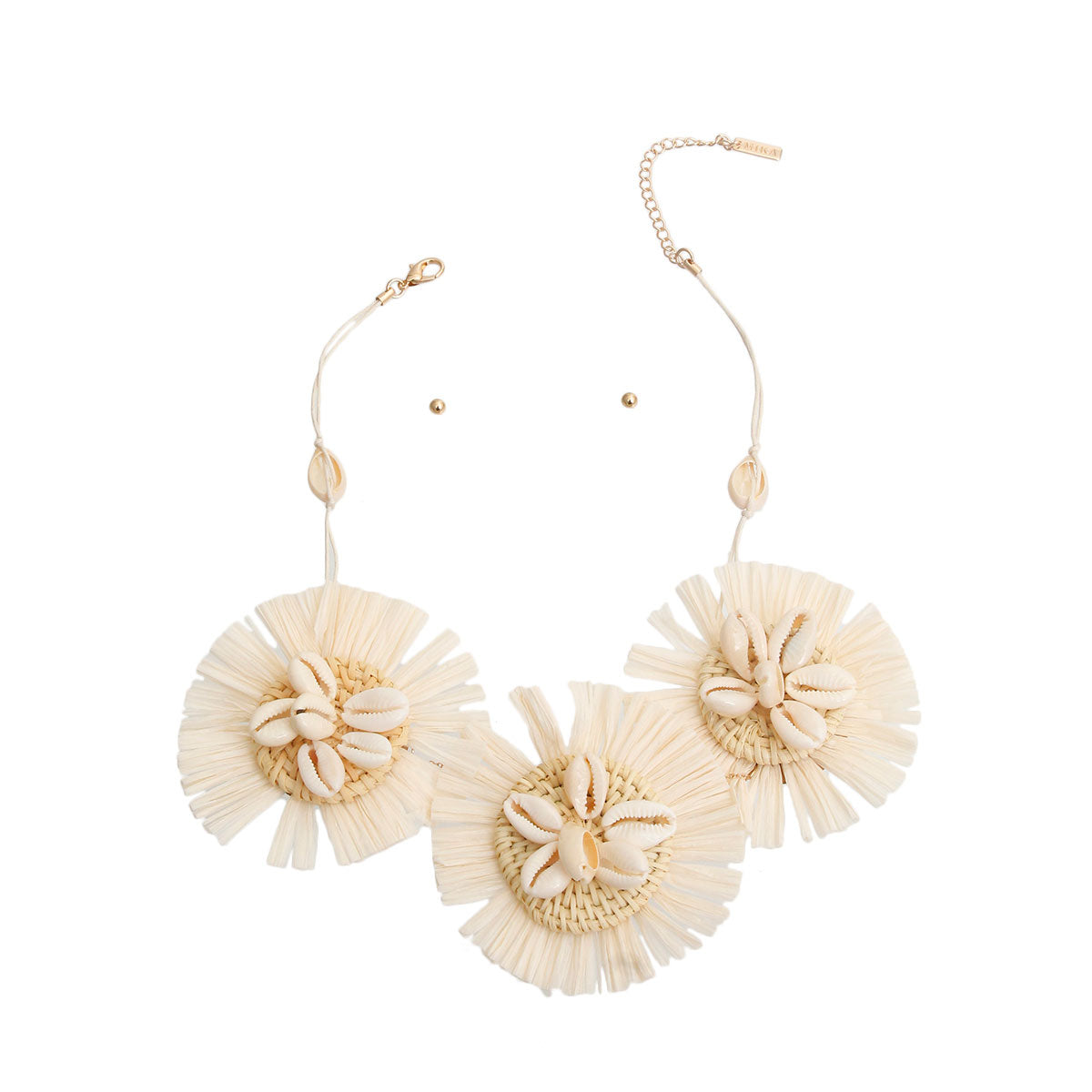 Natural Woven Shell Raffia Set