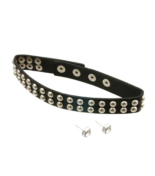 Leather Stud Choker