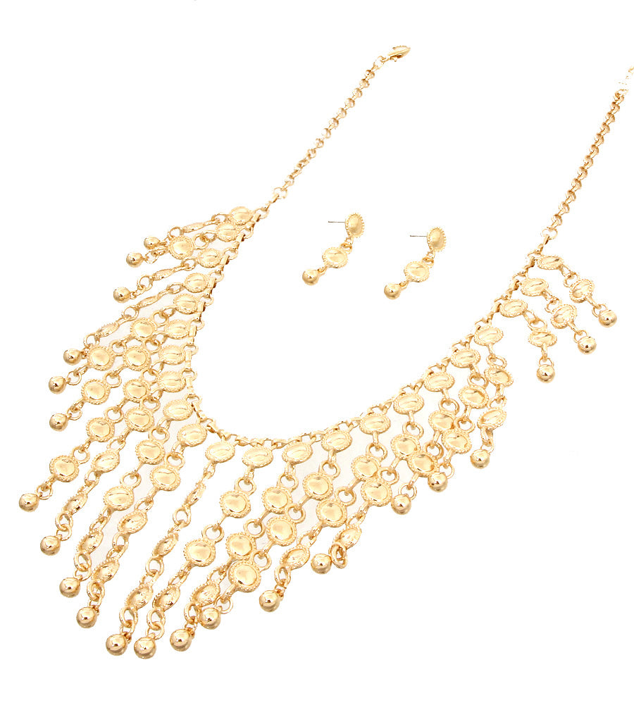 Drop Metal Necklace Set