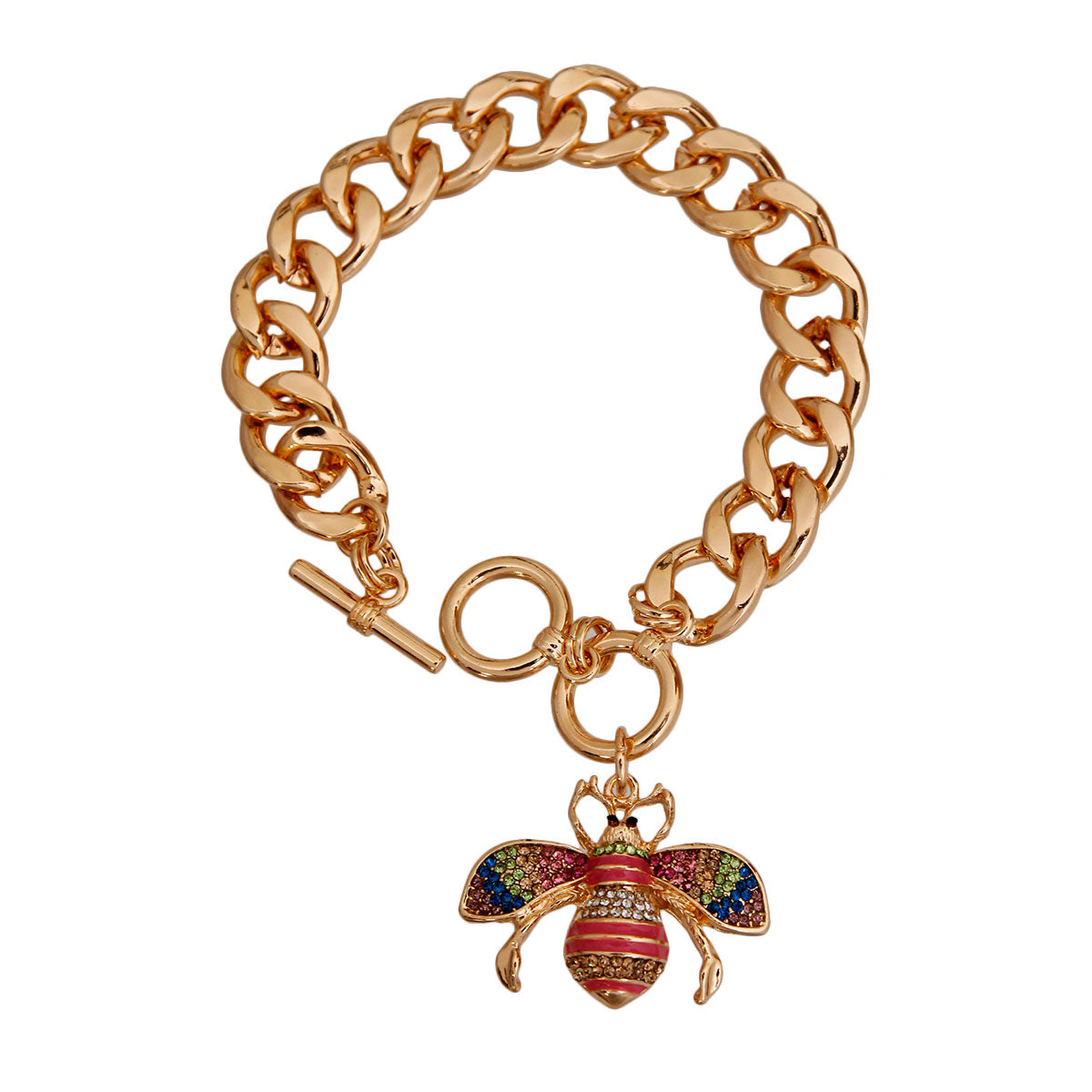 Rainbow Bee Toggle Bracelet