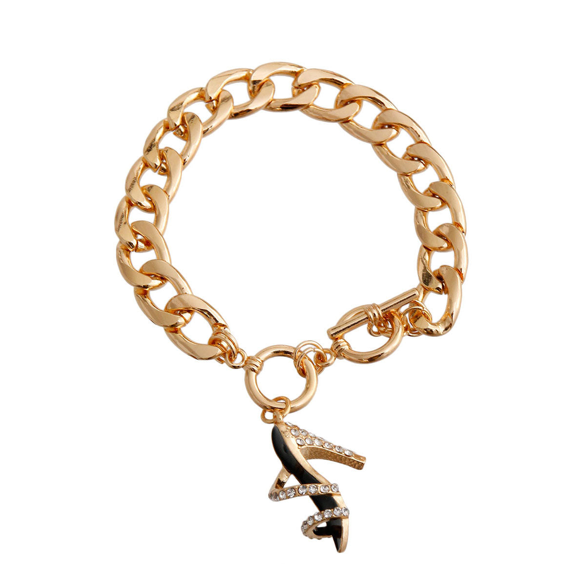 Gold Black High Heel Bracelet