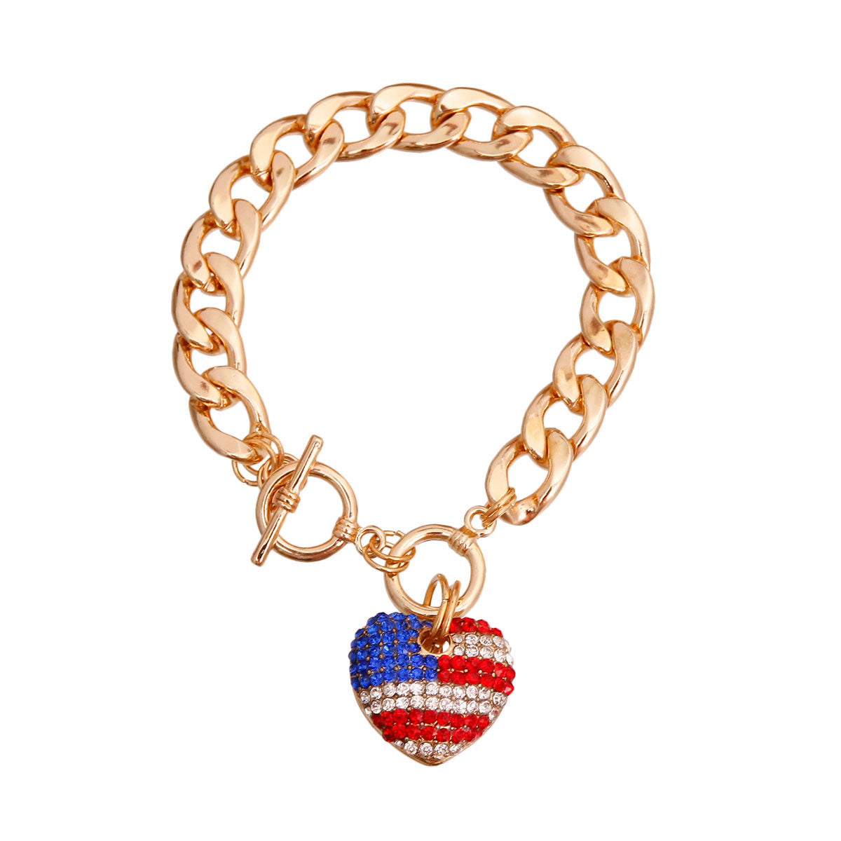 Patriotic Heart Toggle Bracelet