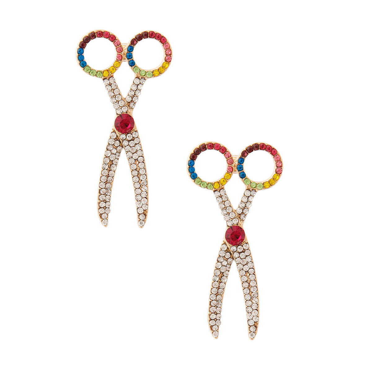 Rhinestone Scissor Earrings