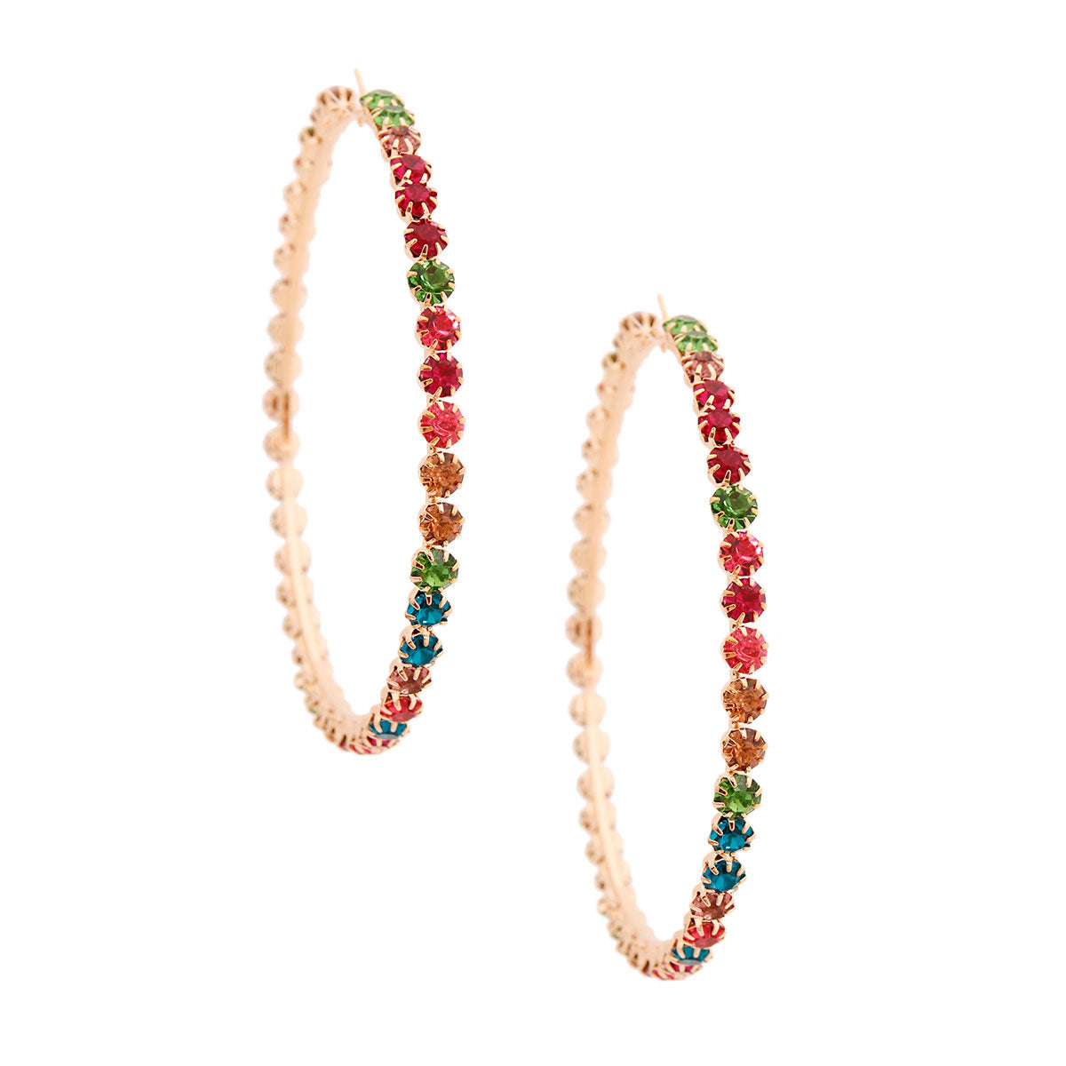 Multi Color Gold Hoops