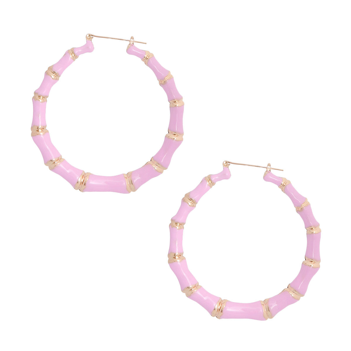 Pink Bamboo Hoops