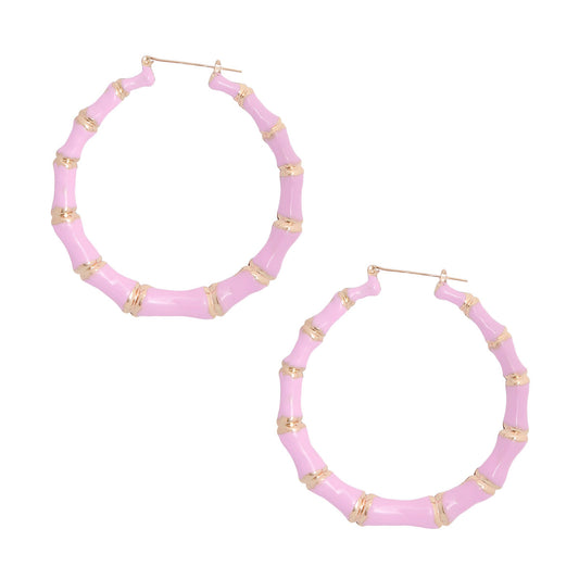 Pink Bamboo Hoops